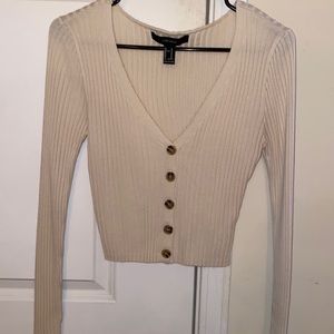 Cream Button-Up Sweater